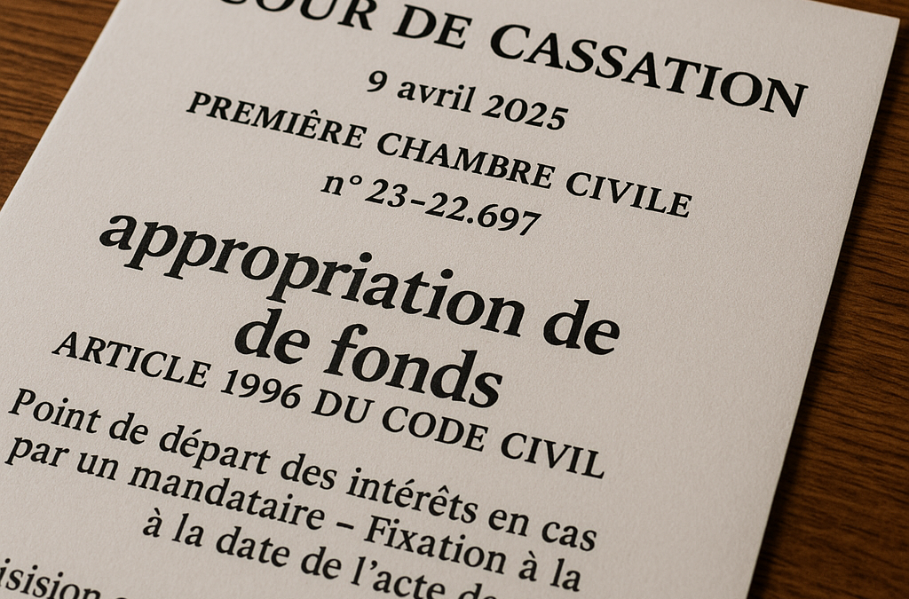L’appropriation de fonds par un mandataire fait courir les intérêts de plein droit