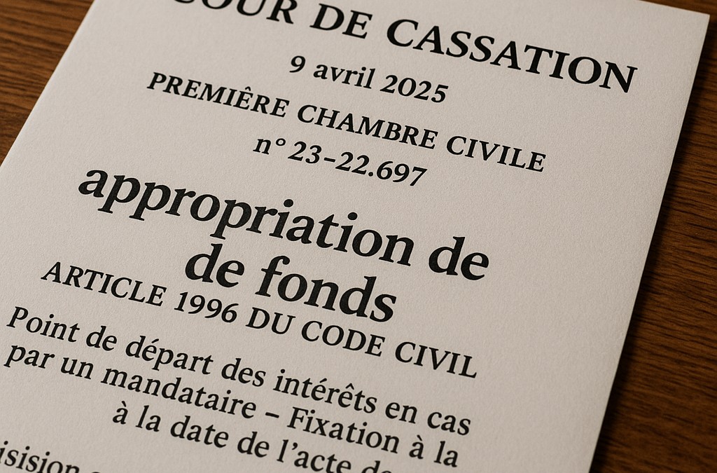 L’appropriation de fonds par un mandataire fait courir les intérêts de plein droit